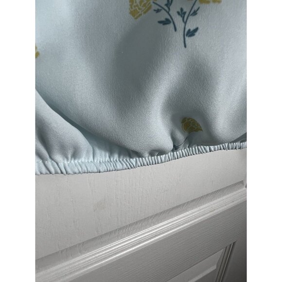 Elodie Long Sleeve Blouse Womens XS light blue green floral elastic waist/sleeve - Picture 4 of 14